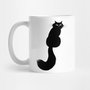 Cool Cat - Longhaired Black Cat with Long Tail Mug